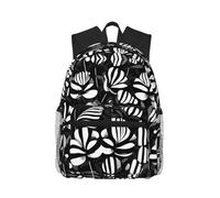 MyPiky Zaino casual con stampa floreale blu con rose,zaino leggero zaini per laptop per uomo donna, borsa per computer, Fiori a righe bianchi e neri, One Size