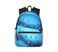 MyPiky Zaino casual con stampa stelle arcobaleno colorate zaino leggero per computer portatile uomo donna borsa computer note musicali blu cielo One Size, Note Musica Blu Cielo, taglia unica