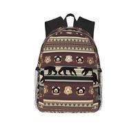 MyPiky Zaino da viaggio stampato orso da donna uomo zaino da viaggio per computer portatile borsa per computer zaino casual borsa da viaggio nero taglia unica nero taglia unica nero taglia unica
