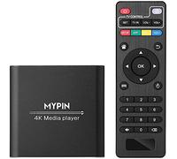 MYPIN Lettore Multimediale 4K, Media Player HDMI per HDD da 8 TB/unità USB/Scheda TF/H.265 MP4 PPT MKV Avi Supporto HDMI/AV/Uscita Coassiale e Mouse/Tastiera USB-HDMI Fino a 7.1 Surround Sound