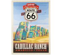 MyPuzzle 100° Anniversario Della Route 66 - Cadillac Ranch, Amarillo Texas Tramonto - Premium 1000 Pezzi Puzzle - MyPuzzle Collezione speciale di Anderson Design Group