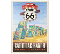 MyPuzzle 100° Anniversario Della Route 66 - Cadillac Ranch, Amarillo Texas Tramonto - Premium 500 Pezzi Puzzle - MyPuzzle Collezione speciale di Anderson Design Group