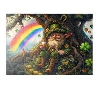 MyPuzzle Allegro Folletto Con Monete D'oro E Arcobaleno Nella Foresta Incantata - Premium 100 Pezzi Puzzle - MyPuzzle Collezione speciale di Puzzle Galaxy
