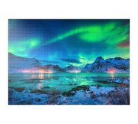 MyPuzzle Aurora Boreale Sulle Isole Lofoten, Norvegia - Premium 1000 Pezzi Puzzle - MyPuzzle Collezione speciale di Puzzle Galaxy