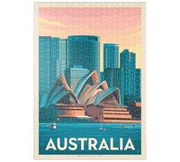 MyPuzzle Australia: Skyline Di Sydney, Poster D'epoca - Premium 500 Pezzi Puzzle - MyPuzzle Collezione speciale di Anderson Design Group