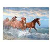 MyPuzzle Bellissimi Cavalli Che Corrono Nel Mare Sulla Spiaggia - Premium 500 Pezzi Puzzle - MyPuzzle Collezione speciale di Puzzle Galaxy