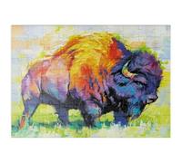 MyPuzzle Bisonte Americano Colorato In Stile Astratto - Premium 100 Pezzi Puzzle - MyPuzzle Collezione speciale di Puzzle Galaxy