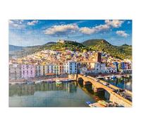 MyPuzzle Bosa Con Le Sue Case Colorate E Il Suo Castello Medievale, Sardegna, Italia - Premium 100 Pezzi Puzzle - MyPuzzle Collezione speciale di Puzzle Galaxy
