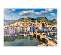 MyPuzzle Bosa Con Le Sue Case Colorate E Il Suo Castello Medievale, Sardegna, Italia - Premium 1000 Pezzi Puzzle - MyPuzzle Collezione speciale di Puzzle Galaxy