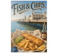 MyPuzzle Brighton Pier: Fish And Chips In Riva Al Mare - Premium 200 Pezzi Puzzle - MyPuzzle Collezione speciale di Havana Puzzle Company