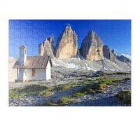 MyPuzzle Cappella Al Rifugio Tre Cime Contro Le Pareti Nord Delle Tre Cime, Dolomiti Di Sesto - Premium 200 Pezzi Puzzle - MyPuzzle Collezione speciale di Puzzle Galaxy