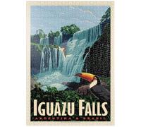 MyPuzzle Cascate Dell'Iguazú: Argentina E Brasile, Poster D'epoca - Premium 1000 Pezzi Puzzle - MyPuzzle Collezione speciale di Anderson Design Group