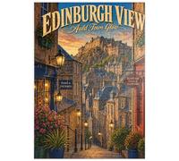 MyPuzzle Castello Di Edimburgo - Luci Scintillanti Nella Città Vecchia - Premium 100 Pezzi Puzzle - MyPuzzle Collezione speciale di Havana Puzzle Company