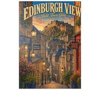 MyPuzzle Castello Di Edimburgo - Luci Scintillanti Nella Città Vecchia - Premium 200 Pezzi Puzzle - MyPuzzle Collezione speciale di Havana Puzzle Company