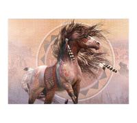 MyPuzzle Cavallo Nativo Americano Spirit Warrior - Laurie Prindle - Premium 1000 Pezzi Puzzle - MyPuzzle Collezione speciale di Tate & Co Puzzles