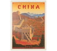 MyPuzzle Cina: Grande Muraglia, Poster D'epoca - Premium 500 Pezzi Puzzle - MyPuzzle Collezione speciale di Anderson Design Group