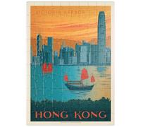 MyPuzzle Cina: Hong Kong, Porto Vittoria, Poster D'epoca - Premium 100 Pezzi Puzzle - MyPuzzle Collezione speciale di Anderson Design Group
