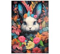 MyPuzzle Coniglietto Giocoso In Un Paese Delle Meraviglie Floreale - Premium 100 Pezzi Puzzle - MyPuzzle Collezione speciale di Puzzle Galaxy