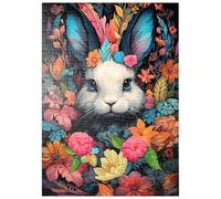 MyPuzzle Coniglietto Giocoso In Un Paese Delle Meraviglie Floreale - Premium 200 Pezzi Puzzle - MyPuzzle Collezione speciale di Puzzle Galaxy