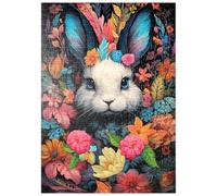MyPuzzle Coniglietto Giocoso In Un Paese Delle Meraviglie Floreale - Premium 500 Pezzi Puzzle - MyPuzzle Collezione speciale di Puzzle Galaxy