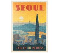 MyPuzzle Corea Del Sud: Seoul, Poster D'epoca - Premium 500 Pezzi Puzzle - MyPuzzle Collezione speciale di Anderson Design Group