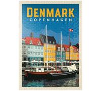 MyPuzzle Danimarca: Copenaghen, Poster D'epoca - Premium 1000 Pezzi Puzzle - MyPuzzle Collezione speciale di Anderson Design Group