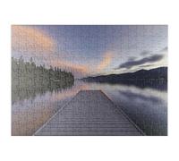 MyPuzzle Darsena Del Lago Montana Al Tramonto - Riflessi Di Una Foresta Tranquilla - Premium 200 Pezzi Puzzle - MyPuzzle Collezione speciale di Puzzle Galaxy