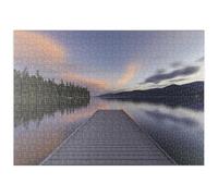 MyPuzzle Darsena Del Lago Montana Al Tramonto - Riflessi Di Una Foresta Tranquilla - Premium 500 Pezzi Puzzle - MyPuzzle Collezione speciale di Puzzle Galaxy