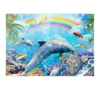 MyPuzzle Delfino Arcobaleno Che Esplora I Cieli Dell'oceano - Galassia Casuale - Premium 1000 Pezzi Puzzle - MyPuzzle Collezione speciale di Tate & Co Puzzles