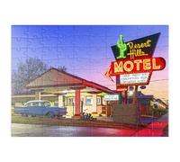 MyPuzzle Desert Hills Motel - Nostalgia Del Classico Neon Della Route 66 - Premium 100 Pezzi Puzzle - MyPuzzle Collezione speciale di Puzzle Galaxy