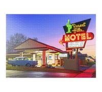 MyPuzzle Desert Hills Motel - Nostalgia Del Classico Neon Della Route 66 - Premium 1000 Pezzi Puzzle - MyPuzzle Collezione speciale di Puzzle Galaxy
