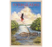 MyPuzzle Everglades National Park - Flamingo Vs. Alligator, Vintage Travel Poster - Premium 1000 Pezzi Puzzle - MyPuzzle Collezione speciale di Havana Puzzle Company