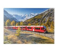 MyPuzzle Ferrovia Retica Sul Passo Del Bernina Con Vista Sulla Val Morteratsch - Premium 500 Pezzi Puzzle - MyPuzzle Collezione speciale di Puzzle Galaxy