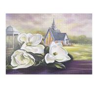 MyPuzzle Fiori Di Magnolia Del Sud E Cappella Di Campagna - Premium 1000 Pezzi Puzzle - MyPuzzle Collezione speciale di Puzzle Galaxy