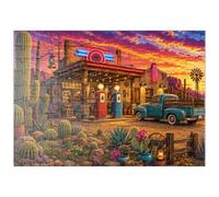 MyPuzzle Giardino Con Cactus Presso La Vecchia Stazione Di Servizio - Premium 100 Pezzi Puzzle - MyPuzzle Collezione speciale di Havana Puzzle Company