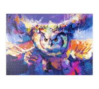 MyPuzzle Il Colorato Gufo Reale Della Virginia In Volo - Premium 500 Pezzi Puzzle - MyPuzzle Collezione speciale di Puzzle Galaxy