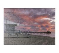 MyPuzzle Il Molo Di Manhattan Beach Con La Torre Dei Bagnini Al Tramonto - Premium 100 Pezzi Puzzle - MyPuzzle Collezione speciale di Puzzle Galaxy