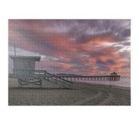 MyPuzzle Il Molo Di Manhattan Beach Con La Torre Dei Bagnini Al Tramonto - Premium 1000 Pezzi Puzzle - MyPuzzle Collezione speciale di Puzzle Galaxy