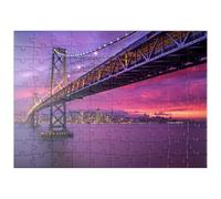 MyPuzzle Il Ponte Della Baia Di San Francisco Al Tramonto - Vista Sulle Luci Della Città - Premium 100 Pezzi Puzzle - MyPuzzle Collezione speciale di Puzzle Galaxy