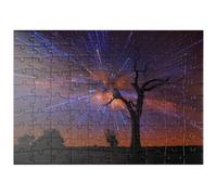 MyPuzzle Il Radioso Cielo Stellato Sopra Un Albero Solitario Di Notte - Premium 100 Pezzi Puzzle - MyPuzzle Collezione speciale di Puzzle Galaxy