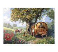MyPuzzle Incantevole Carro Gitano Con Cavallo Sotto Un Albero Di Mele In Un Paesaggio In Fiore - Premium 1000 Pezzi Puzzle - MyPuzzle Collezione speciale di Puzzle Galaxy