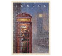 MyPuzzle Inghilterra: Cabina Telefonica Di Londra, Poster D'epoca - Premium 500 Pezzi Puzzle - MyPuzzle Collezione speciale di Anderson Design Group