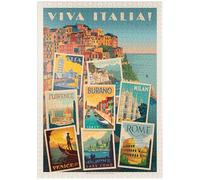 MyPuzzle Italia: Collage Viva Italia!, Poster D'epoca - Premium 1000 Pezzi Puzzle - MyPuzzle Collezione speciale di Anderson Design Group
