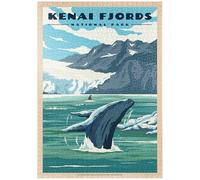 MyPuzzle Kenai Fjords National Park - Whale's Haven In Nature, Vintage Travel Poster - Premium 1000 Pezzi Puzzle - MyPuzzle Collezione speciale di Havana Puzzle Company