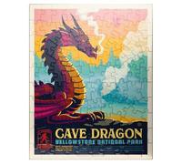 MyPuzzle Legends of The National Parks: Yellowstone's Cave Dragon, poster vintage - Puzzle premium da 100 pezzi per adulti