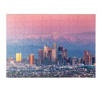 MyPuzzle Lo Skyline Di Los Angeles Al Tramonto Con Le Montagne Innevate - Premium 100 Pezzi Puzzle - MyPuzzle Collezione speciale di Puzzle Galaxy