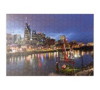 MyPuzzle Lo Skyline Di Nashville Con I Riflessi Del Fiume Cumberland Al Tramonto - Premium 200 Pezzi Puzzle - MyPuzzle Collezione speciale di Puzzle Galaxy