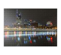 MyPuzzle Lo Skyline Di Nashville Di Notte - Riflessi Sul Fiume Cumberland - Premium 500 Pezzi Puzzle - MyPuzzle Collezione speciale di Puzzle Galaxy