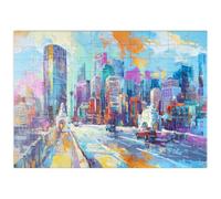 MyPuzzle Lo Skyline Vibrante Della Città In Uno Stile Artistico Espressivo - Premium 100 Pezzi Puzzle - MyPuzzle Collezione speciale di Puzzle Galaxy