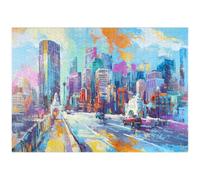 MyPuzzle Lo Skyline Vibrante Della Città In Uno Stile Artistico Espressivo - Premium 1000 Pezzi Puzzle - MyPuzzle Collezione speciale di Puzzle Galaxy